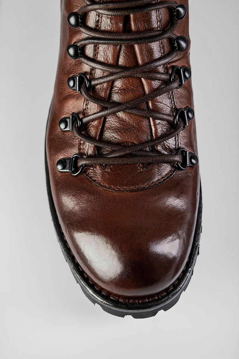 CAMDEN toasted-brown combat boots.