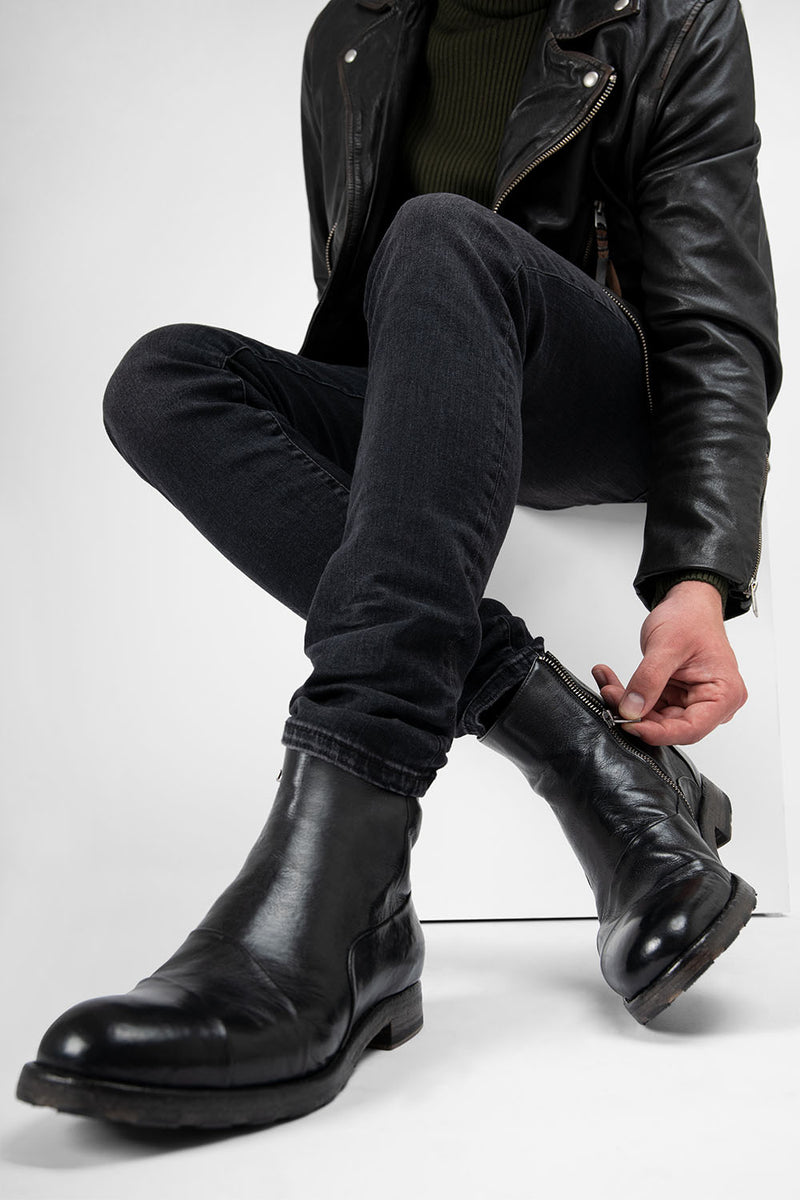 ASTON EDGE urban black laceless ankle boots untamed street UNTAMED STREET
