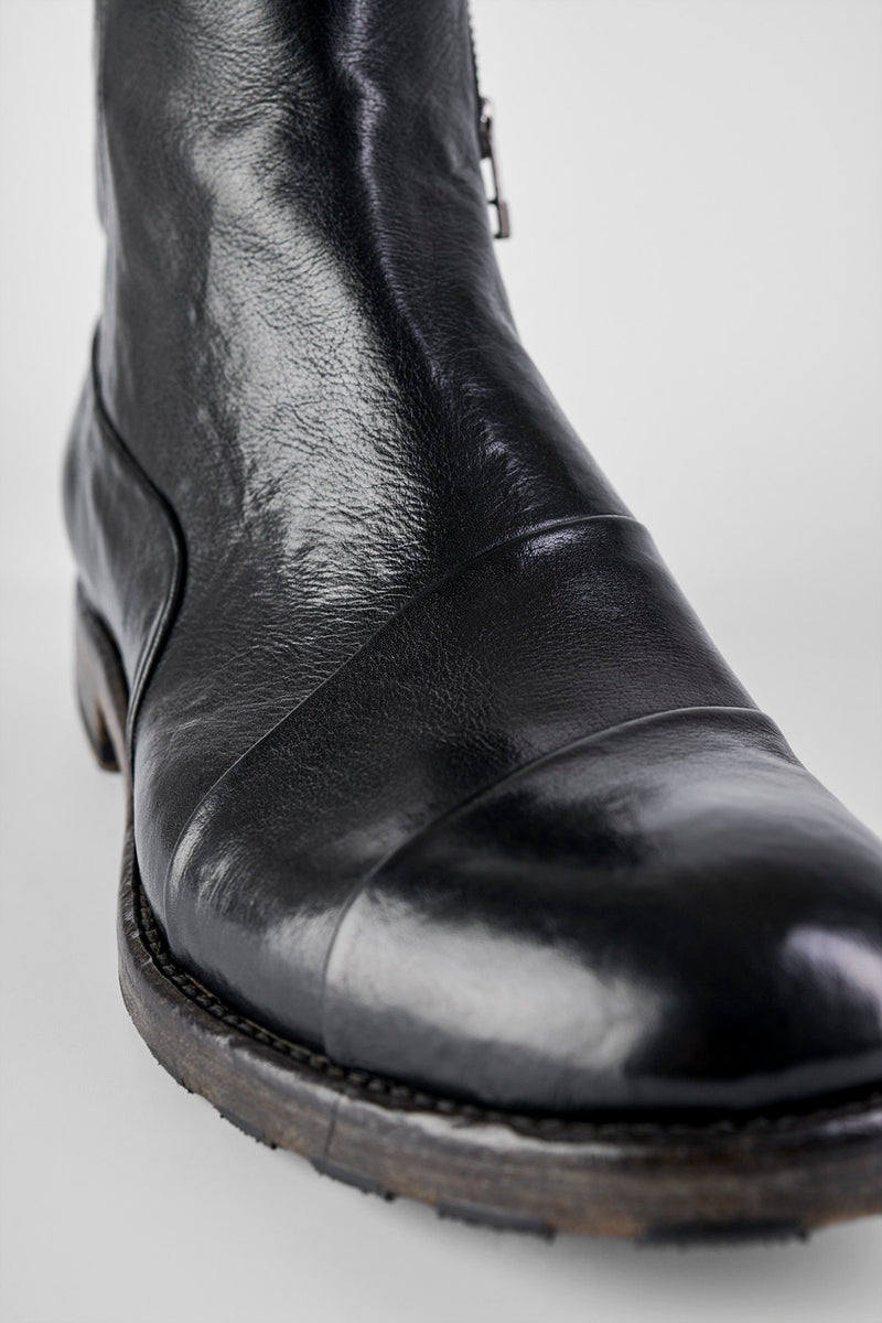 UNTAMED STREET Men Black Buffalo-Leather Ankle Boots ASTON-EDGE