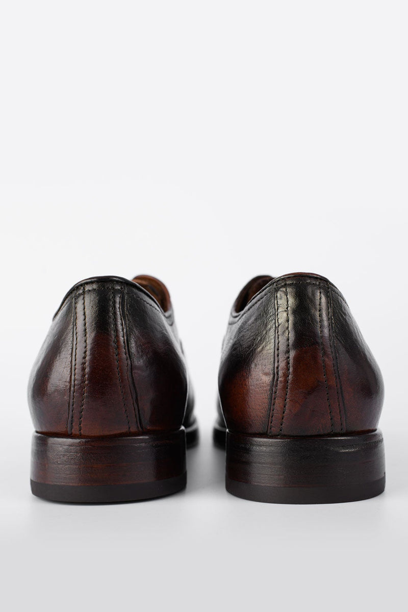 ASTON charcoal-ember oxford shoes.