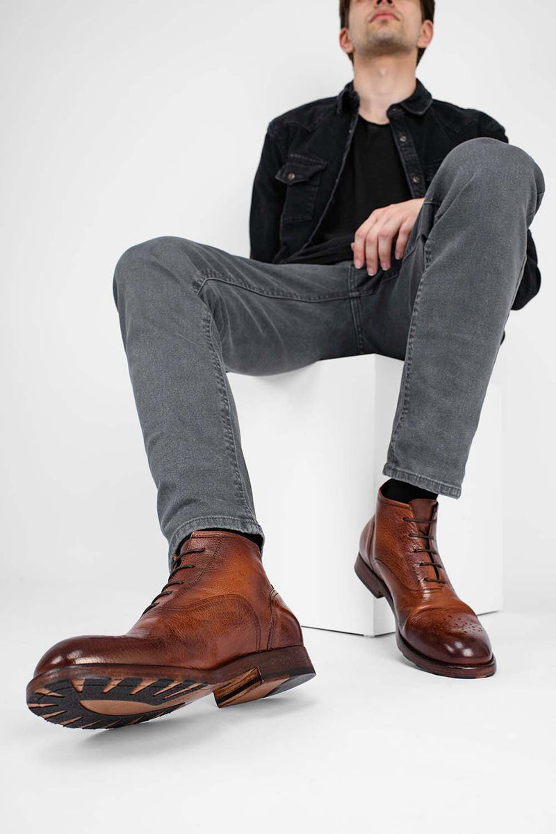 ASTON brandy-brown chukka boots.