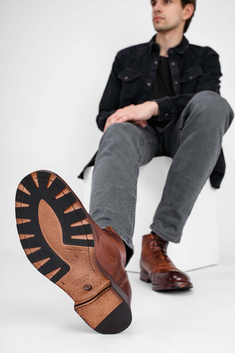 ASTON brandy-brown chukka boots.