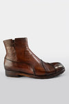 ASTON EDGE cognac laceless ankle boots.