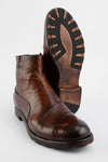 ASTON EDGE cognac laceless ankle boots.