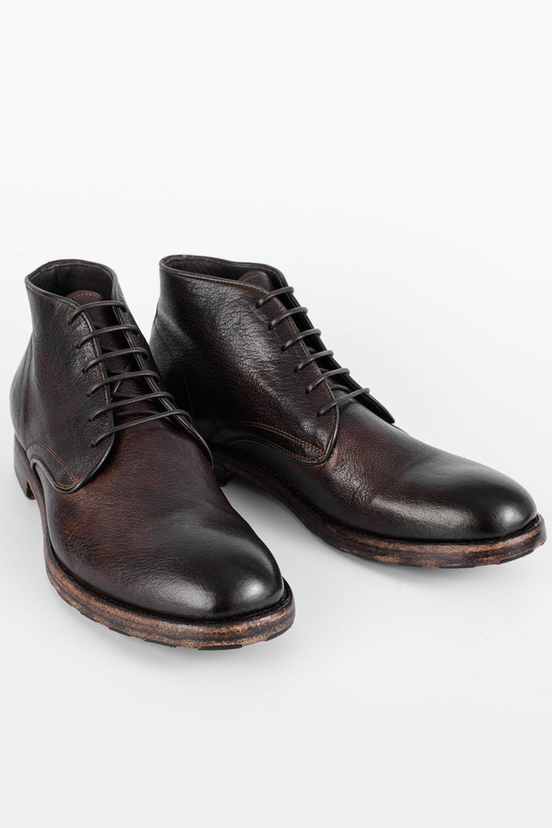 UNTAMED STREET Men Brown Buffalo-Leather Chukka Boots ASTON