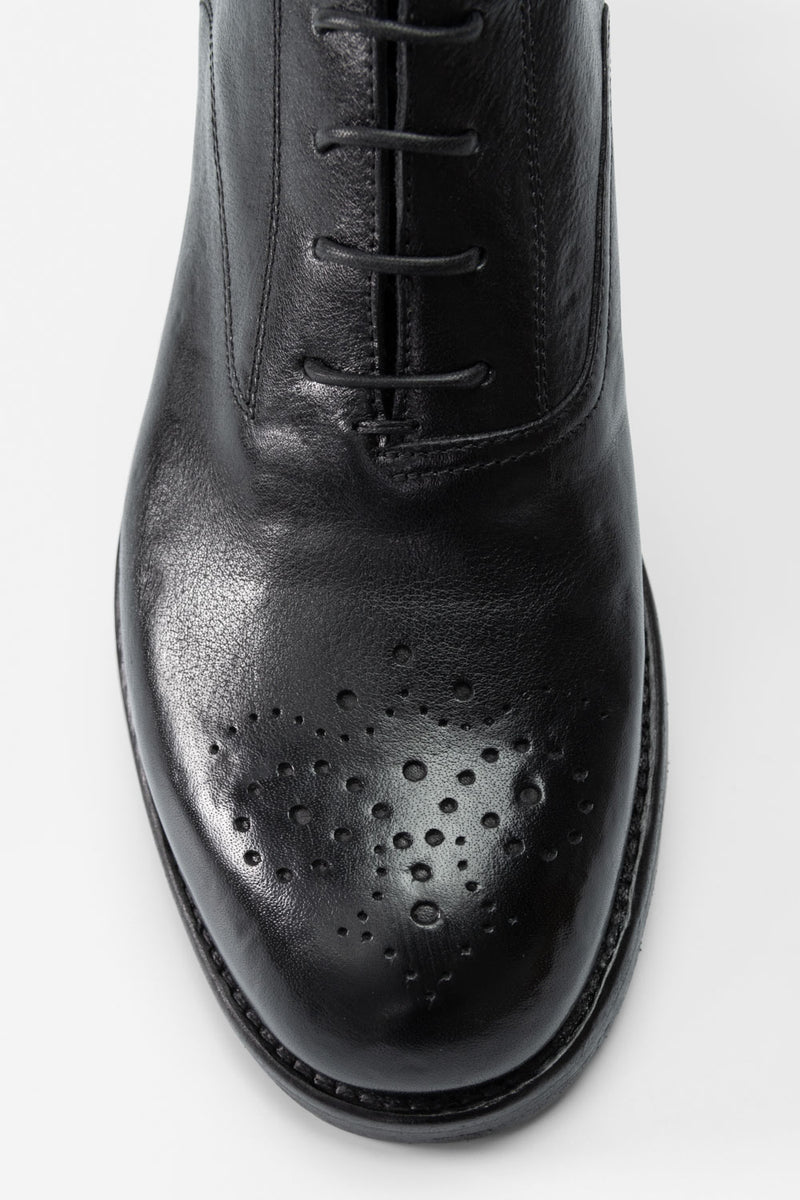 UNTAMED STREET Men Black Buffalo-Leather Oxford Shoes ASTON