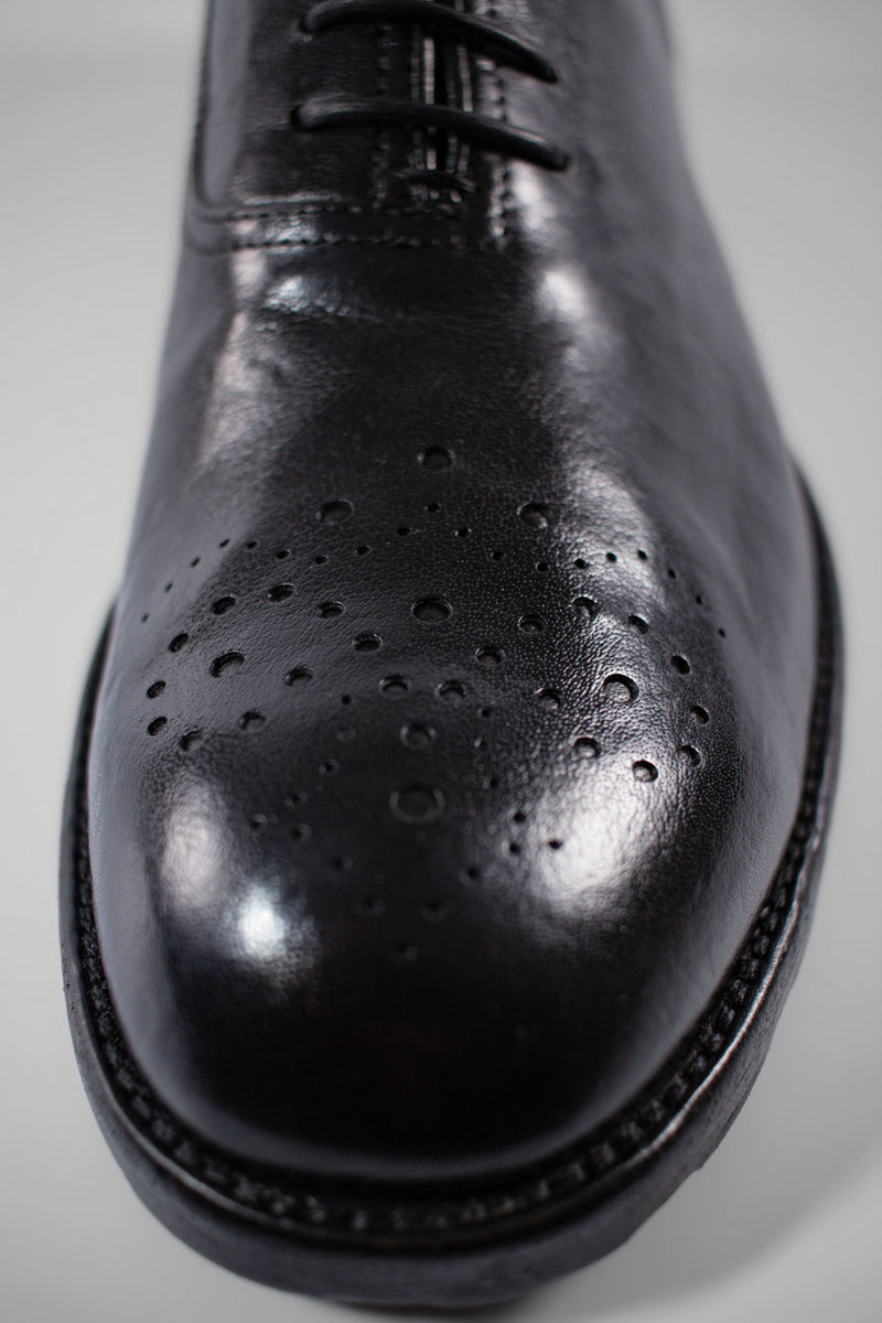 UNTAMED STREET Men Black Buffalo-Leather Oxford Shoes ASTON