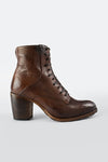 ASTON chocolate-brown lace-up boots.