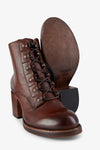 BERKELEY dark-hazel lace up boots.