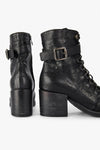 BERKELEY charcoal-black lace-up boots.