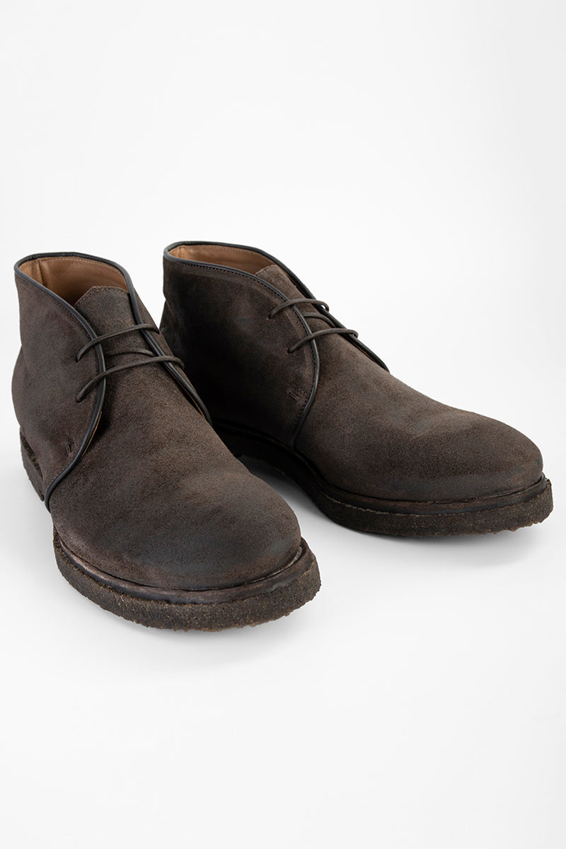 BROMPTON java-brown suede chukka boots.