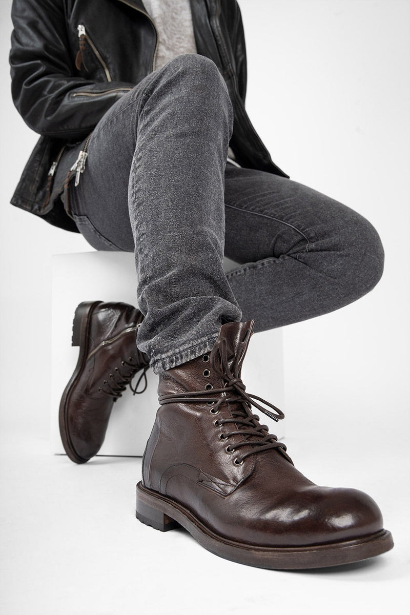 Men BOOTS Military CURZON Brown Bufalo-Leather UNTAMED STREET