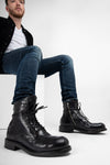 Men BOOTS Military CURZON Black Bufalo-Leather UNTAMED STREET