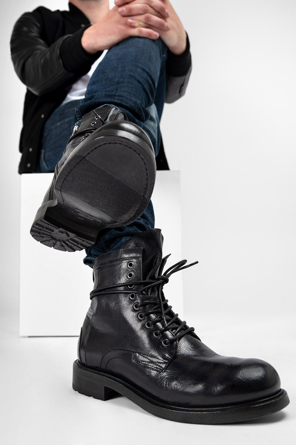 Men BOOTS Military CURZON Black Bufalo-Leather UNTAMED STREET