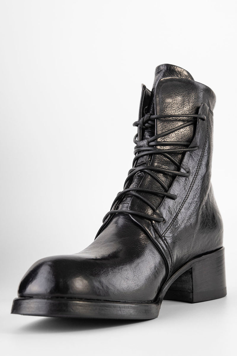 EXETER jet-black lace-up boots.