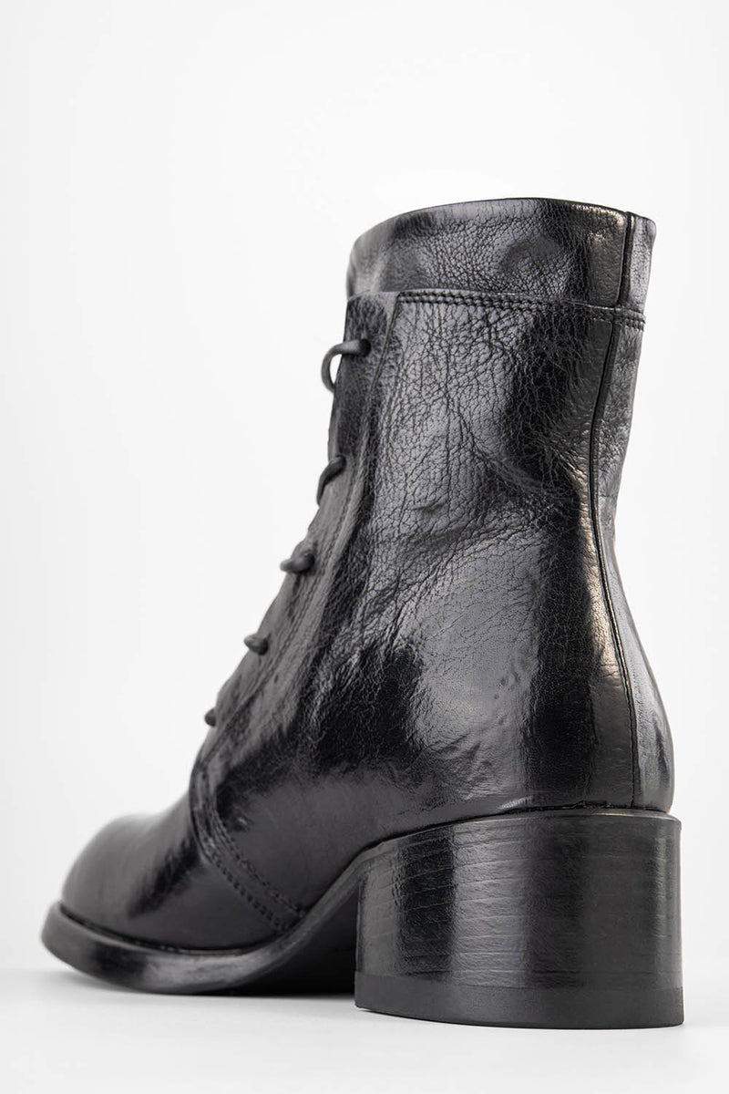 EXETER jet-black lace-up boots.