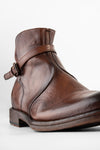 EYTON men boots laceless brown luxury leather distressed made in italy