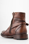 EYTON men boots laceless brown luxury leather distressed made in italy