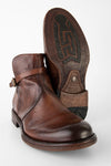 EYTON men boots laceless brown luxury leather distressed made in italy