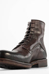 EYTON men lace-up military boots brown luxury leather distressed made in italy