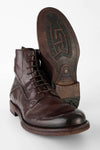 EYTON men lace-up military boots brown luxury leather distressed made in italy