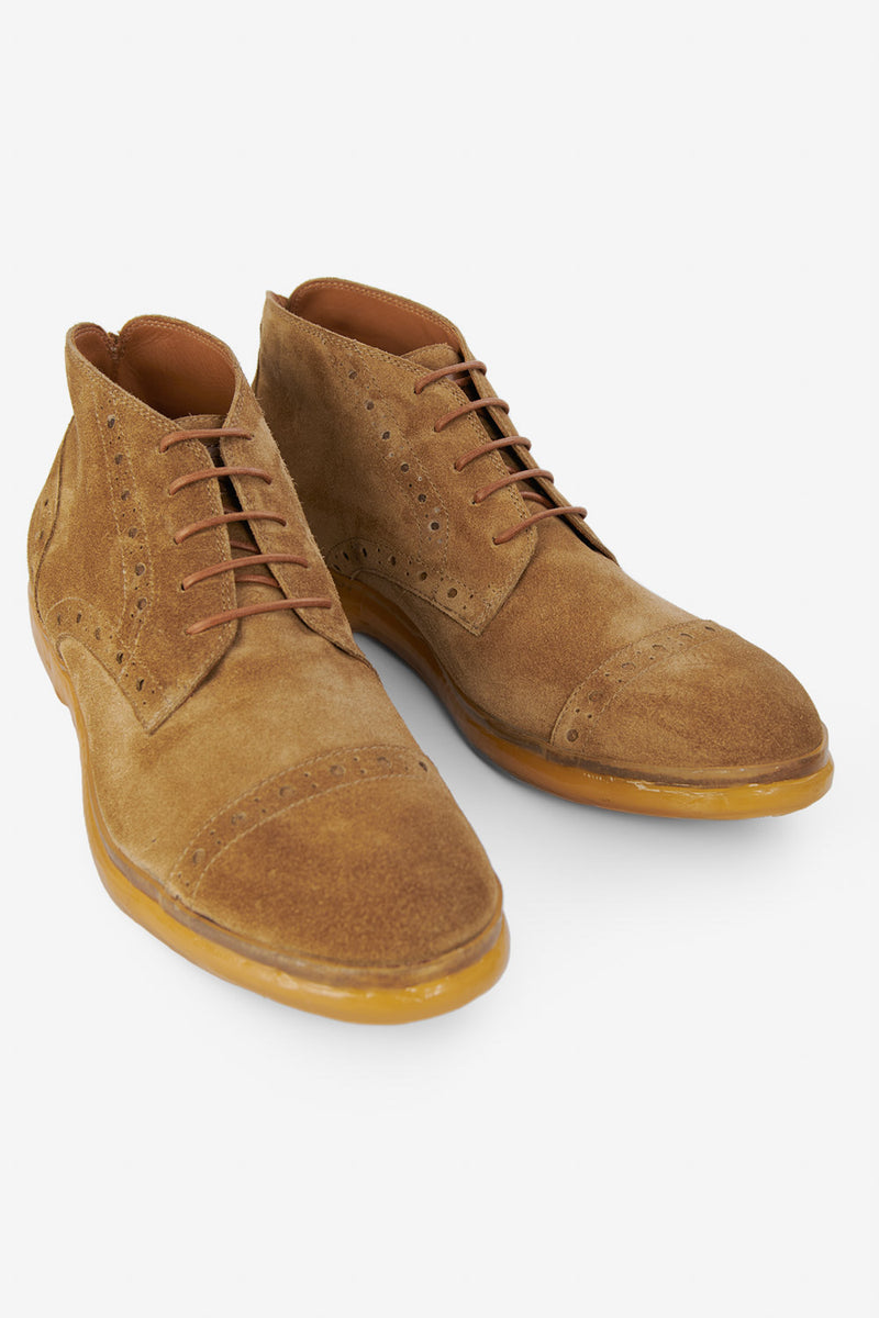 UNTAMED STREET Men Brown Suede-Leather Chukka Boots HAMPTON