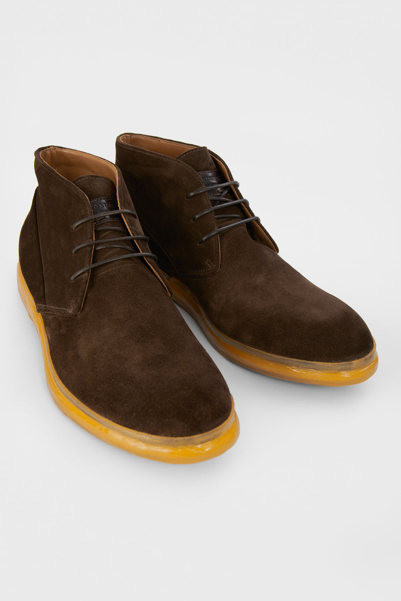 UNTAMED STREET Men Brown Suede-Leather Chukka Boots HAMPTON