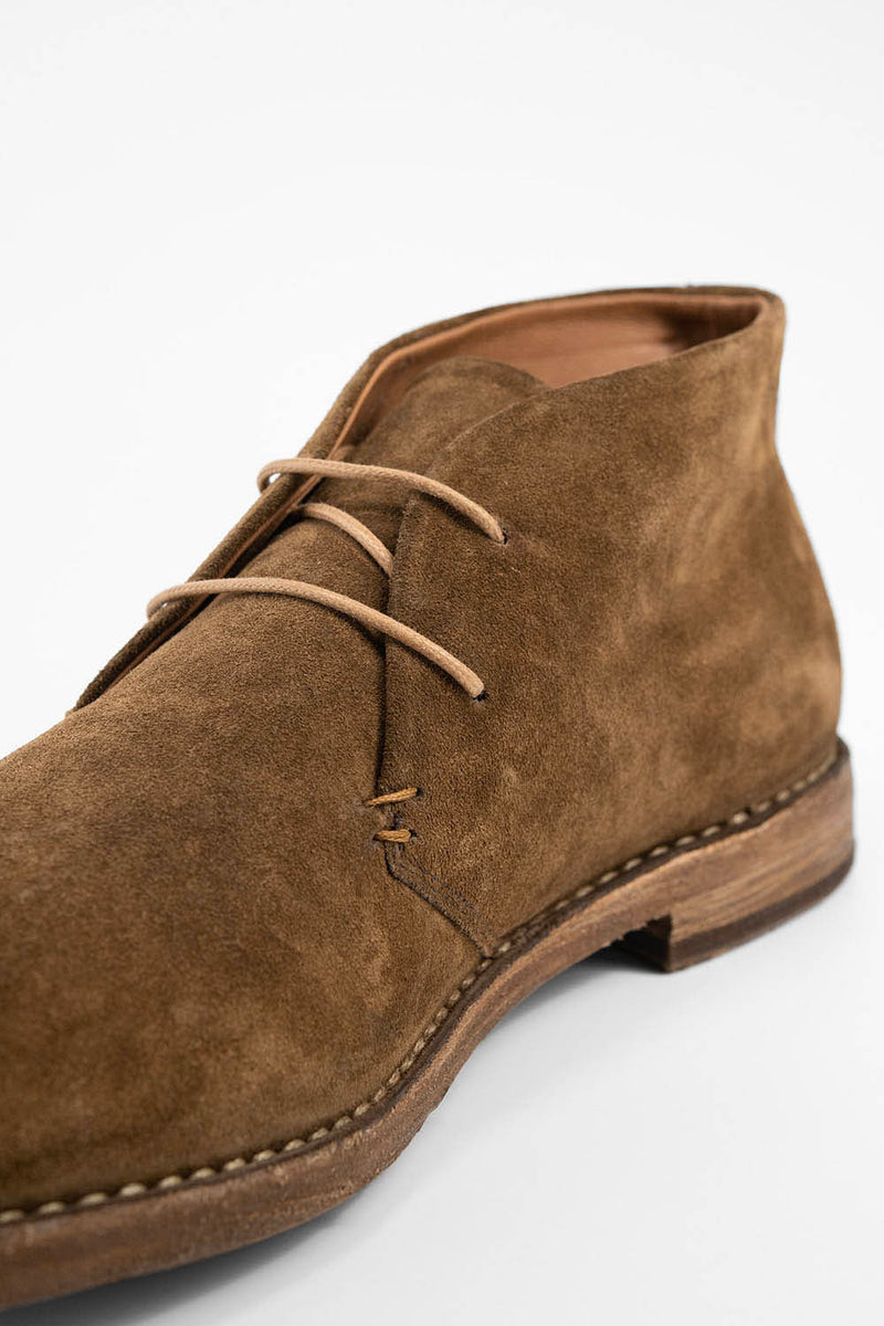 HAVEN desert-dust suede chukka boots.