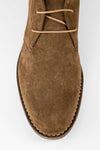 HAVEN desert-dust suede chukka boots.