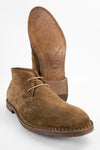 HAVEN desert-dust suede chukka boots.