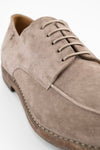 HAVEN sandstone suede apron derby shoes.