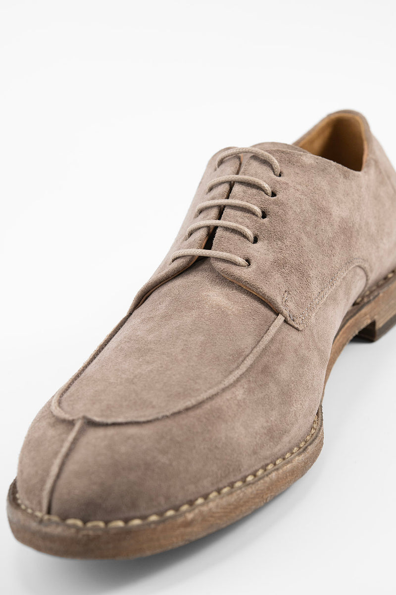 HAVEN sandstone suede apron derby shoes.