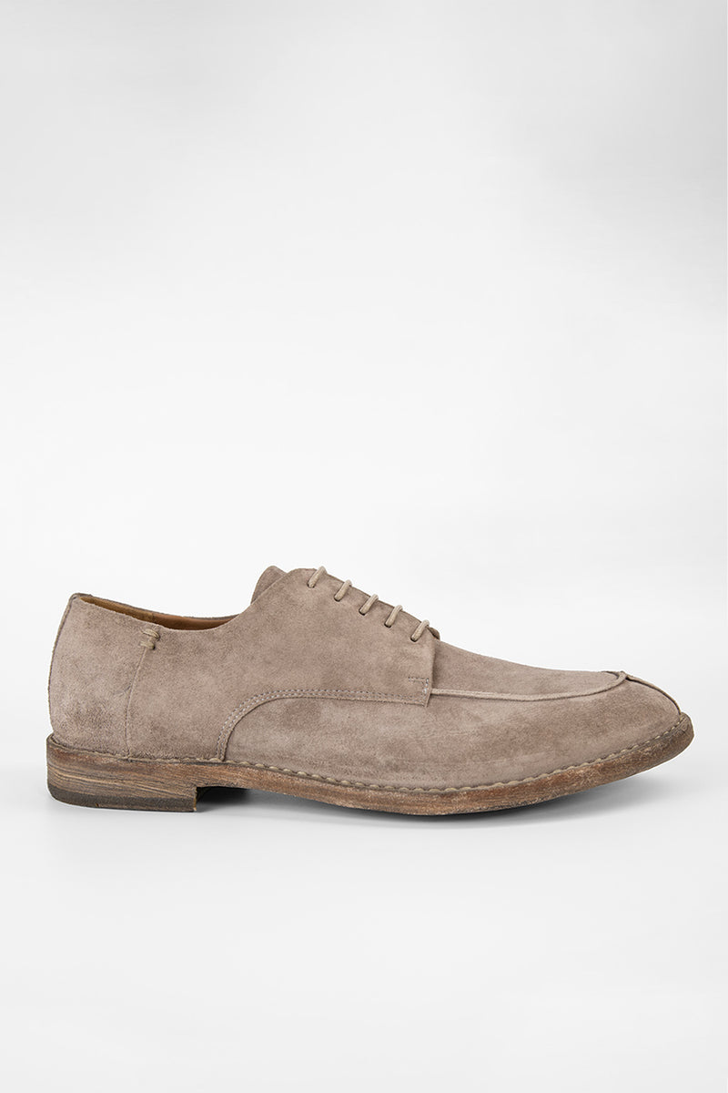 HAVEN sandstone suede apron derby shoes.