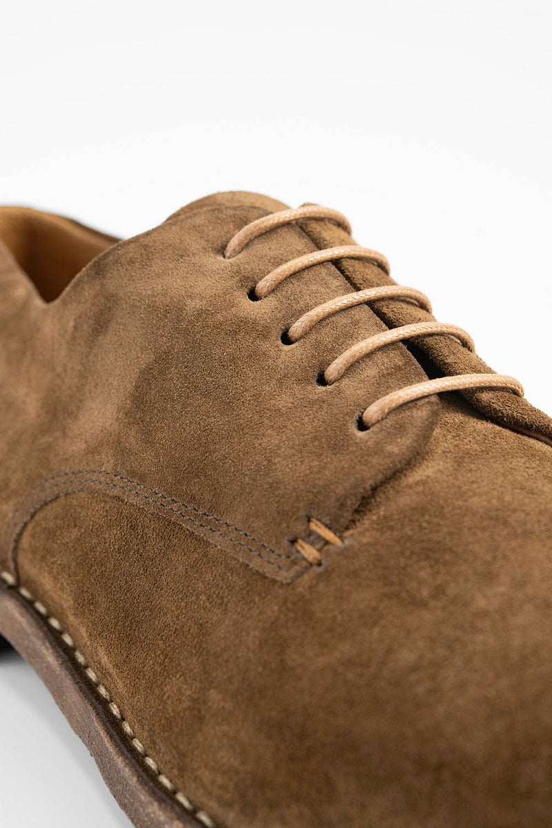 HAVEN desert-dust suede derby shoes.