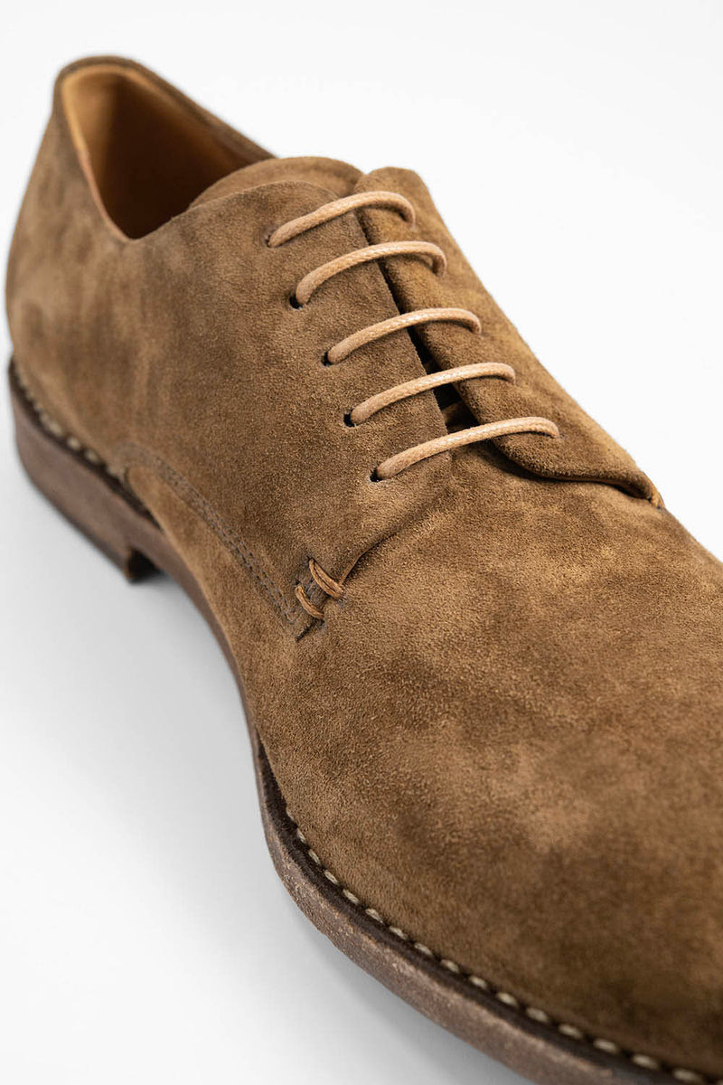 HAVEN desert-dust suede derby shoes.