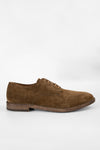 HAVEN desert-dust suede derby shoes.