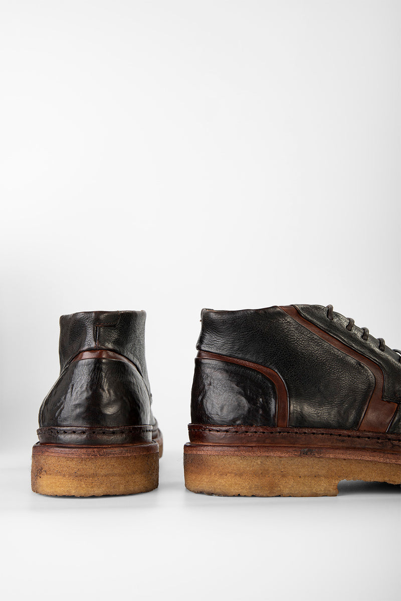 HOVE espresso-black welted chukka boots.