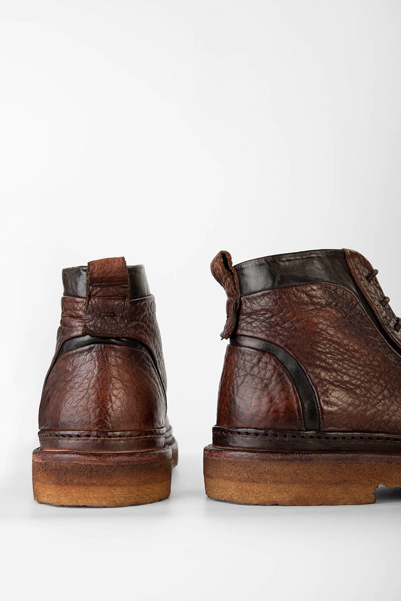 HOVE cognac grained welted lace-up boots.