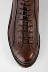 HOVE cognac grained welted lace-up boots.