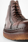HOVE cognac grained welted lace-up boots.