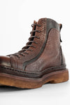 HOVE cognac grained welted lace-up boots.