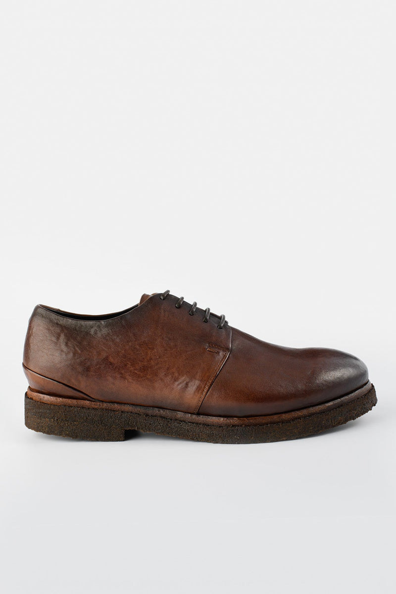 BROMPTON terra-brown derby shoes.