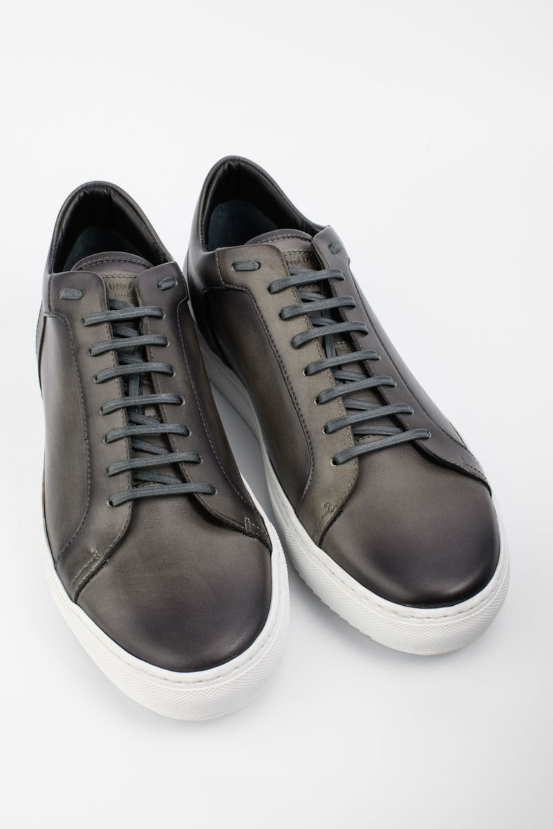 SOHO aluminium-grey patina sneakers.