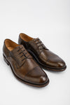 UNTAMED STREET Men Green Buffalo-Leather Derby Shoes KNIGHTON