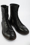 UNTAMED STREET Men Black Buffalo-Leather Military Boots YORK