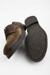 BROMPTON tundra-brown suede derby shoes.