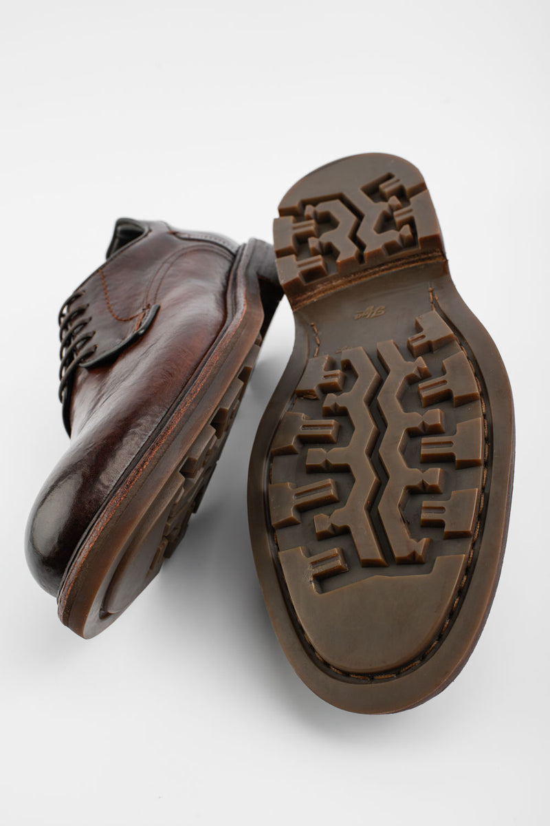 LENNOX dark-cocoa derby shoes.