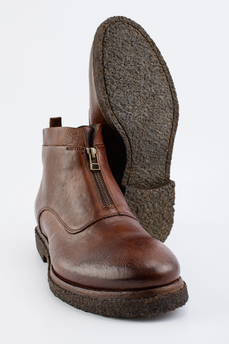 BROMPTON rusty-brown ankle boots.