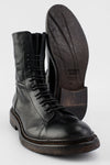 UNTAMED STREET Men Black Buffalo-Leather Military Boots YORK