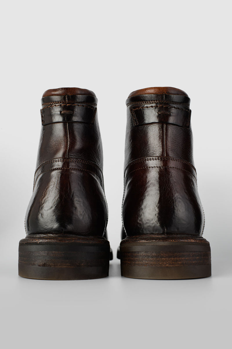 LENNOX rich-cocoa military boots.